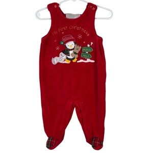 Koala Baby Red Velour “My First Christmas” Jumper Size 6-9 Month